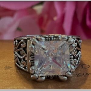 Silpada Silver Ring with Radiant Clear Stone